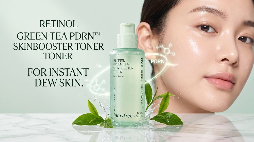 Innisfree Retinol Green Tea Pdrn Skin booster Toner 170ml - Image 5