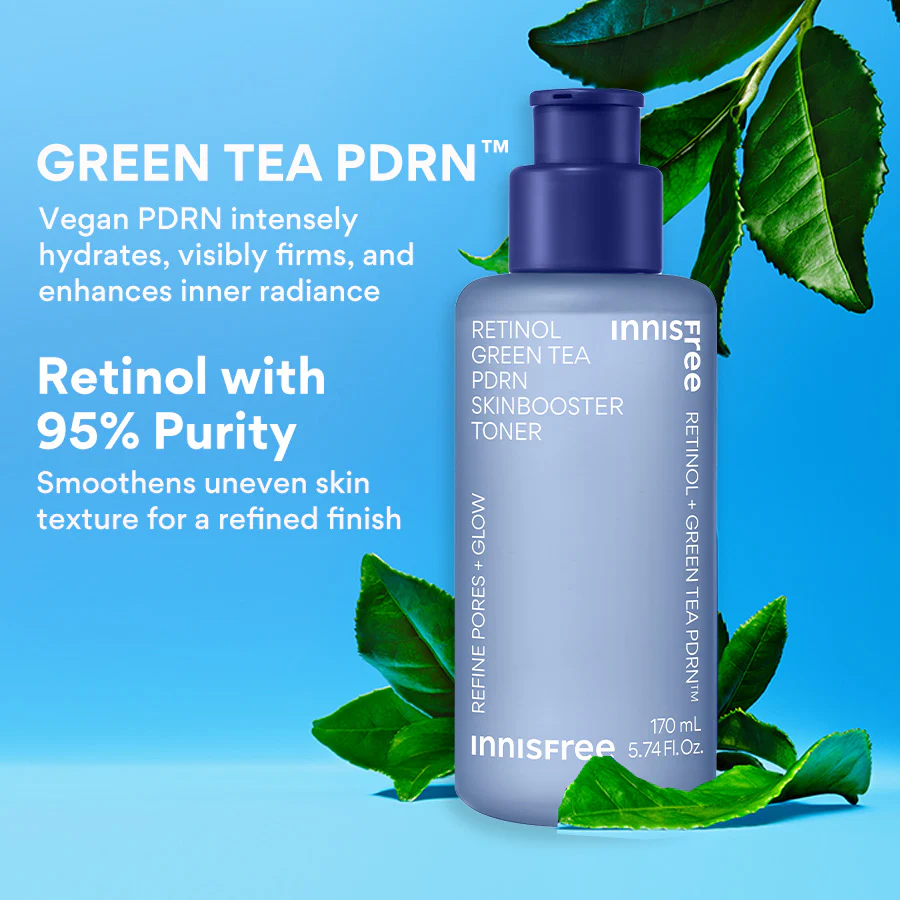 Innisfree Retinol Green Tea Pdrn Skin booster Toner 170ml - Image 4