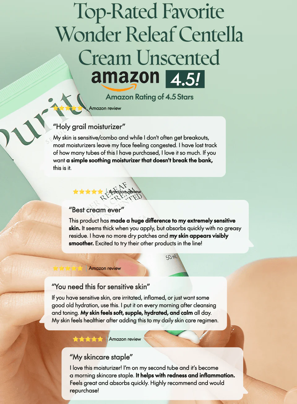 Purito Wonder Wonder Releaf Centella Cream Unscented 15ml - Image 4